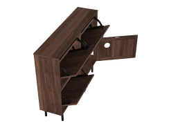 Móvel De Arrumação|Sapateira*ModernLuxe Móvel para sapatos 120×28×92 cm - 4 portas (3 basculantes) - com bola de brinquedo - marrom Castanho