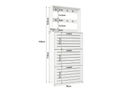 Discount ModernLuxe Móvel para sapatos 70×25×165 cm - com 8 ganchos - com 3 portas - painel de partículas - Branco
