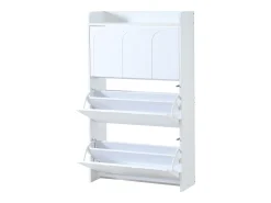 Sale ModernLuxe Móvel para sapatos 2 peças - 140x25x120 cm - con 12 compartimentos - 6 portas basculantes - MDF - Branco