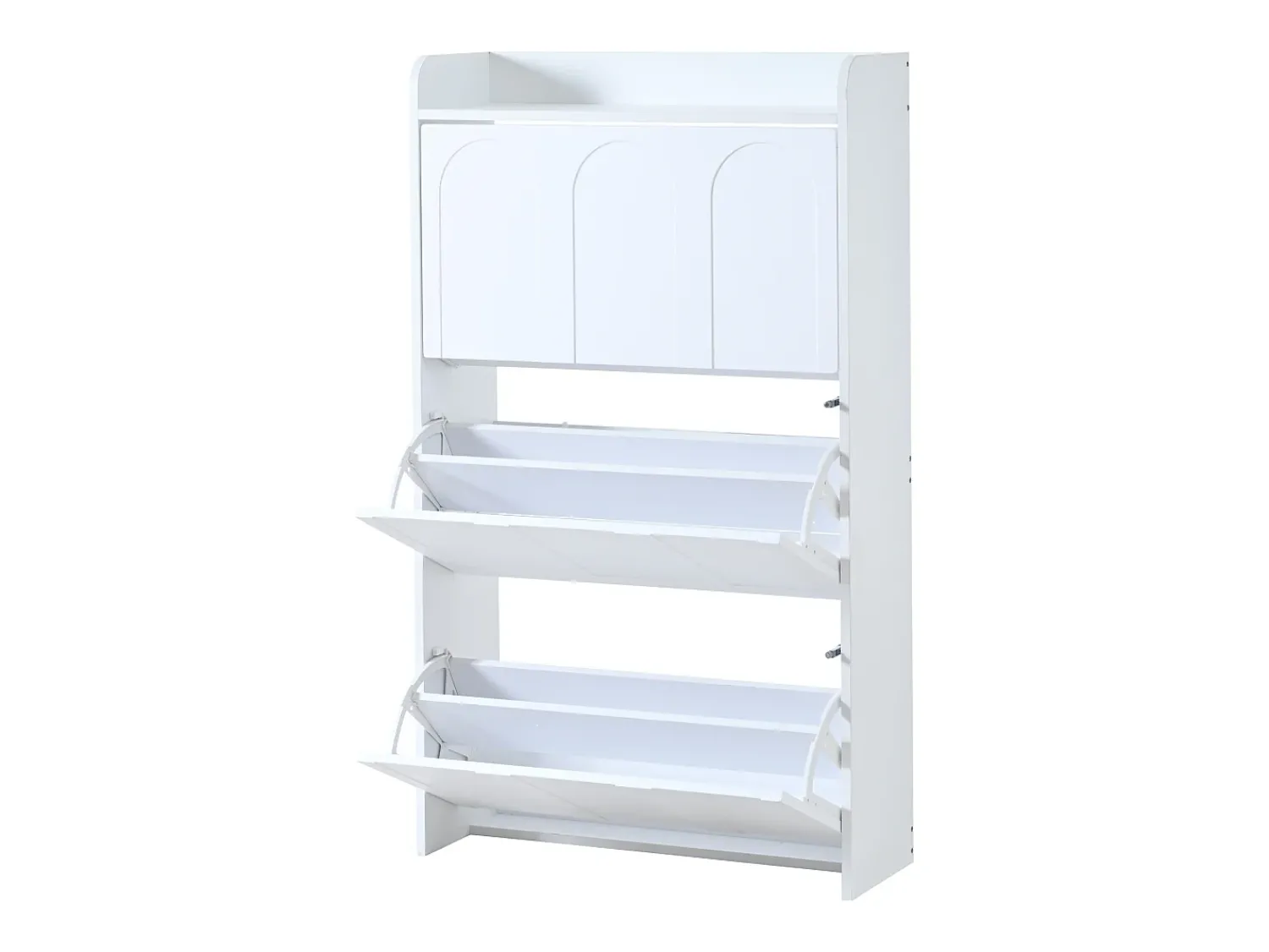 Sale ModernLuxe Móvel para sapatos 2 peças - 140x25x120 cm - con 12 compartimentos - 6 portas basculantes - MDF - Branco