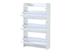 Sale ModernLuxe Móvel para sapatos 2 peças - 140x25x120 cm - con 12 compartimentos - 6 portas basculantes - MDF - Branco