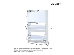Sale ModernLuxe Móvel para sapatos 2 peças - 140x25x120 cm - con 12 compartimentos - 6 portas basculantes - MDF - Branco