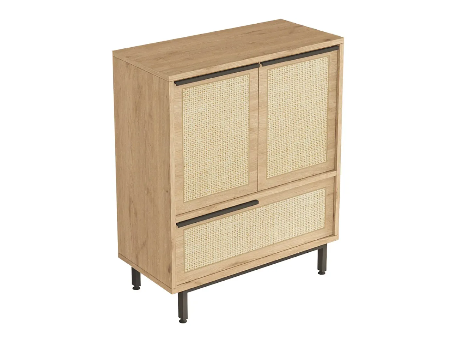 Concept-Usine Móvel para Sapatos 3 Portas em Nogueira e Cannage 75x90cm ABA^ Móvel De Arrumação|Sapateira