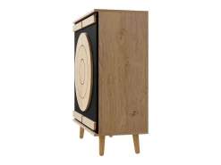 Móvel De Arrumação|Sapateira|ModernLuxe Móvel para sapatos moderno 76x37x98,5 cm - con 2 portas - Armazenamento multi-níveis - Pés de madeira - Preto e natural Preto / Natural claro