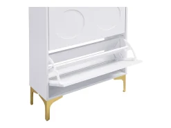 ModernLuxe Móvel para sapatos moderno 63x24x120 cm - 3 níveis de armazenamento - Pés de metal - MDF -^ Móvel De Arrumação|Sapateira