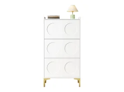 ModernLuxe Móvel para sapatos moderno 63x24x120 cm - 3 níveis de armazenamento - Pés de metal - MDF -^ Móvel De Arrumação|Sapateira