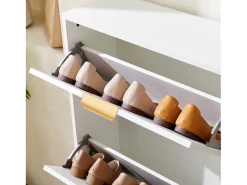 Sale ModernLuxe Móvel para sapatos moderno 60x24x114 cm - com 3 portas basculantes - Branco