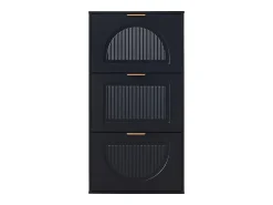 Móvel De Arrumação|Sapateira*ModernLuxe Móvel para sapatos moderno 60x24x114 cm - com 3 portas basculantes - Preto
