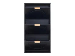 Móvel De Arrumação|Sapateira*ModernLuxe Móvel para sapatos moderno 60x24x114 cm - com 3 portas basculantes - Preto