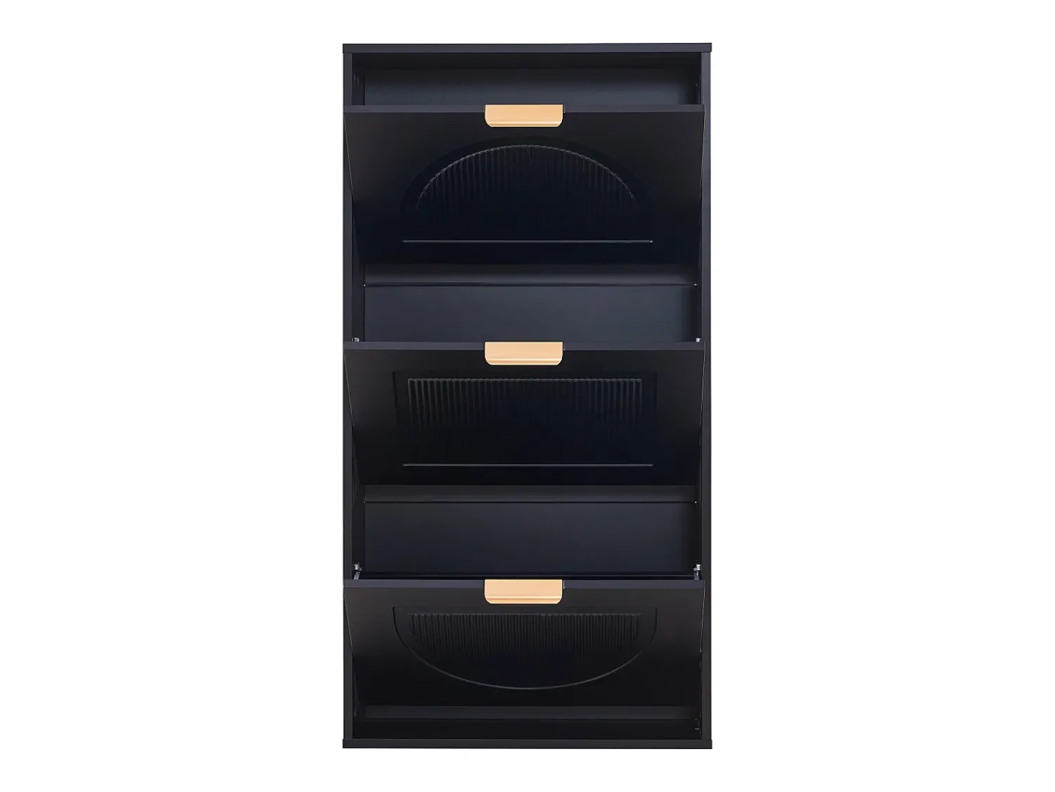 Móvel De Arrumação|Sapateira*ModernLuxe Móvel para sapatos moderno 60x24x114 cm - com 3 portas basculantes - Preto