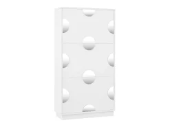 ModernLuxe Móvel para sapatos moderno - três portas - espelho redondo - grande espaço de armazenamento - MDF -^ Móvel De Arrumação|Sapateira