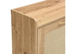 ModernLuxe Móvel para sapatos moderno - com portas de rattan - 4 portas - estrutura metálica - natural^ Móvel De Arrumação|Sapateira