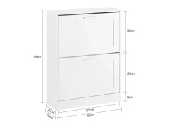 Sobuy Móvel para sapatos moderno com 2 portas basculantes, , 60x25x80cm, FSR137-W^ Móvel De Arrumação|Sapateira