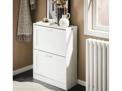Sobuy Móvel para sapatos moderno com 2 portas basculantes, , 60x25x80cm, FSR137-W^ Móvel De Arrumação|Sapateira