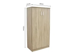 Sale Meublorama Móvel para Sapatos MUNDA – 2 portas – Cor carvalho sonoma – Armazenamento compacto e estilo contemporâneo Castanho