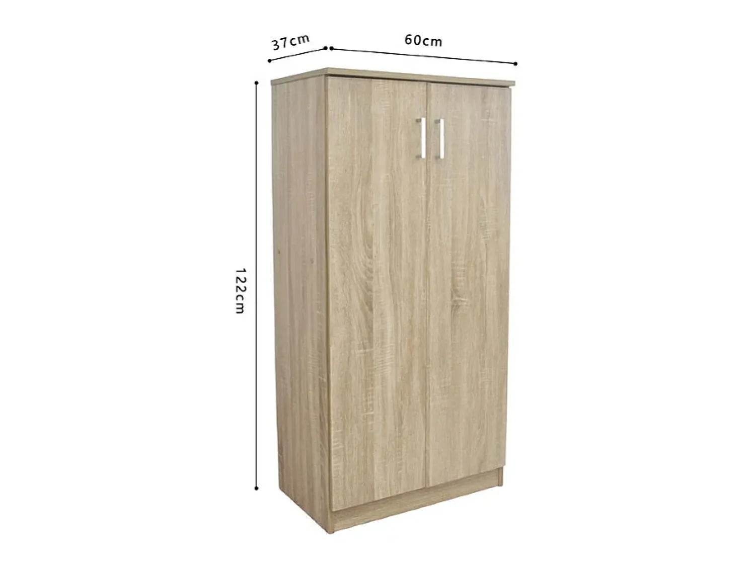 Sale Meublorama Móvel para Sapatos MUNDA – 2 portas – Cor carvalho sonoma – Armazenamento compacto e estilo contemporâneo Castanho