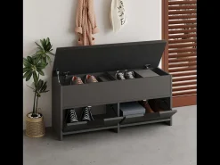 Outlet Concept-Usine Móvel para Sapatos Antracite 4 Arrumações Preto