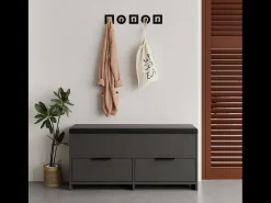 Outlet Concept-Usine Móvel para Sapatos Antracite 4 Arrumações Preto