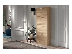 Móvel De Arrumação|Sapateira|Meublorama Móvel para sapatos vertical ERA, com 4 gavetas na cor carvalho sonoma. Castanho