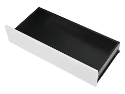 ModernLuxe Móvel para sapatos 105x39.5x86 cm - 2 portas e 1 gaveta - Com iluminação LED - Com prateleiras ajustáveis - Branco + Preto Preto / Branco