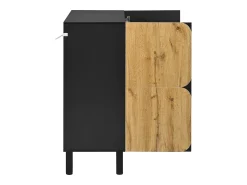 Móvel De Arrumação|Sapateira*ModernLuxe Móvel para sapatos 80x38,5x95 cm - con 4 portas - Prateleiras ajustáveis - Pés de ferro preto - Natural e preto Natural claro