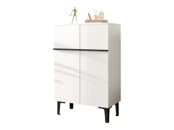 Móvel De Arrumação|Sapateira*ModernLuxe Móvel para sapatos 95x60x34,5 cm - 2 portas - Prateleiras ajustáveis - Acabamento madeira - Painéis de partículas - Branco