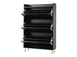 Móvel De Arrumação|Sapateira*ModernLuxe Móvel para sapatos 80x23,5x123,5 cm - 3 portas - 6 compartimentos - Altura ajustável - MDF - Preto
