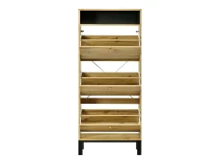 Móvel De Arrumação|Sapateira*ModernLuxe Móvel para sapatos 63x24x147 cm - 3 portas e várias prateleiras - acabamento madeira - MDF - natural Natural claro