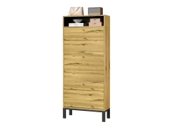 Móvel De Arrumação|Sapateira*ModernLuxe Móvel para sapatos 63x24x147 cm - 3 portas e várias prateleiras - acabamento madeira - MDF - natural Natural claro