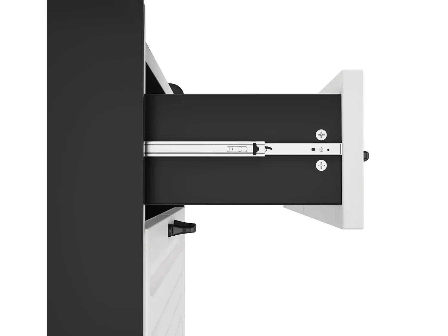 Móvel De Arrumação|Sapateira*ModernLuxe Móvel para sapatos 80x23.5x131 cm - com três grandes portas basculantes - com 2 gavetas - + branco Preto