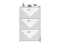 Online ModernLuxe Móvel para sapatos 70x30x120 cm - 3 portas basculantes - 6 compartimentos de armazenamento - MDF - Branco