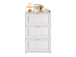 ModernLuxe Móvel para sapatos 70x24x120 cm - 3 portas basculantes - 6 compartimentos - MDF e painéis de partículas -^ Móvel De Arrumação|Sapateira