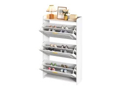 ModernLuxe Móvel para sapatos 70x24x120 cm - 3 portas basculantes - 6 compartimentos - MDF e painéis de partículas -^ Móvel De Arrumação|Sapateira