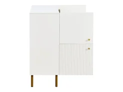 Sale ModernLuxe Móvel para sapatos 80x36x90cm - 4 portas - Pés de metal - MDF - Branco