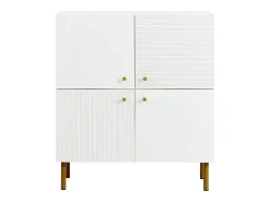 Sale ModernLuxe Móvel para sapatos 80x36x90cm - 4 portas - Pés de metal - MDF - Branco