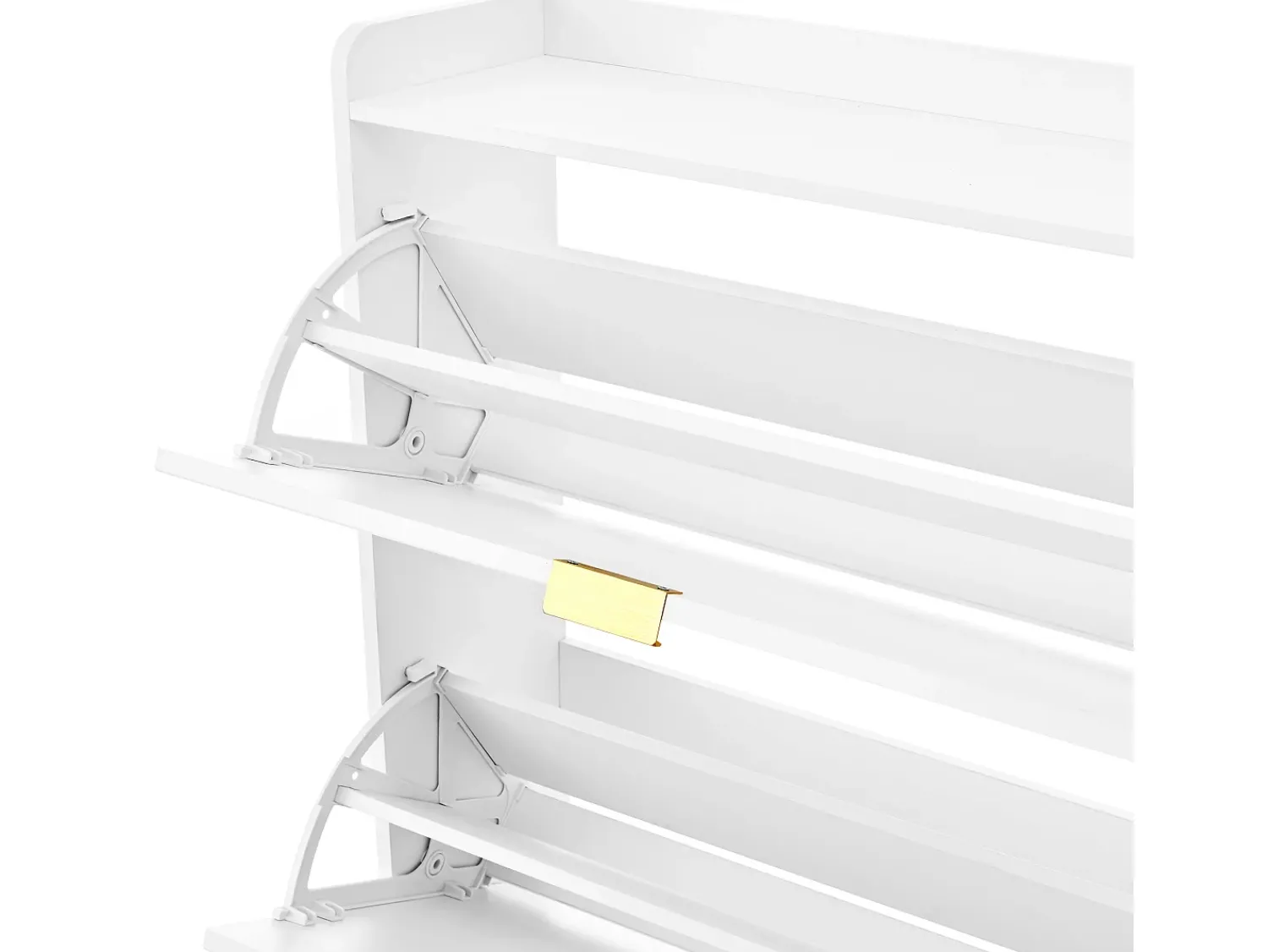 Móvel De Arrumação|Sapateira|ModernLuxe Móvel para sapatos 76x23x118cm - com 3 grandes portas de correr - Branco