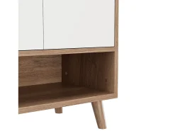 Sale ModernLuxe Móvel para sapatos 120x35x90cm - con 4 portas e 1 gaveta - prateleira ajustável - Natural + Branco Natural claro / Branco