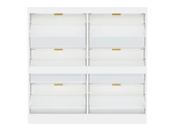 Móvel De Arrumação|Sapateira|ModernLuxe Móvel para sapatos 120x23x118cm - con 6 portas basculantes - Branco