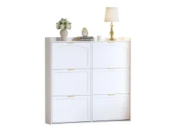 Móvel De Arrumação|Sapateira|ModernLuxe Móvel para sapatos 120x23x118cm - con 6 portas basculantes - Branco
