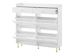 Móvel De Arrumação|Sapateira*ModernLuxe Móvel para sapatos 106.5x25x105.5cm - con 4 portas basculantes e 2 gavetas - Branco