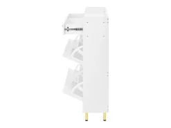 Móvel De Arrumação|Sapateira*ModernLuxe Móvel para sapatos 106.5x25x105.5cm - con 4 portas basculantes e 2 gavetas - Branco