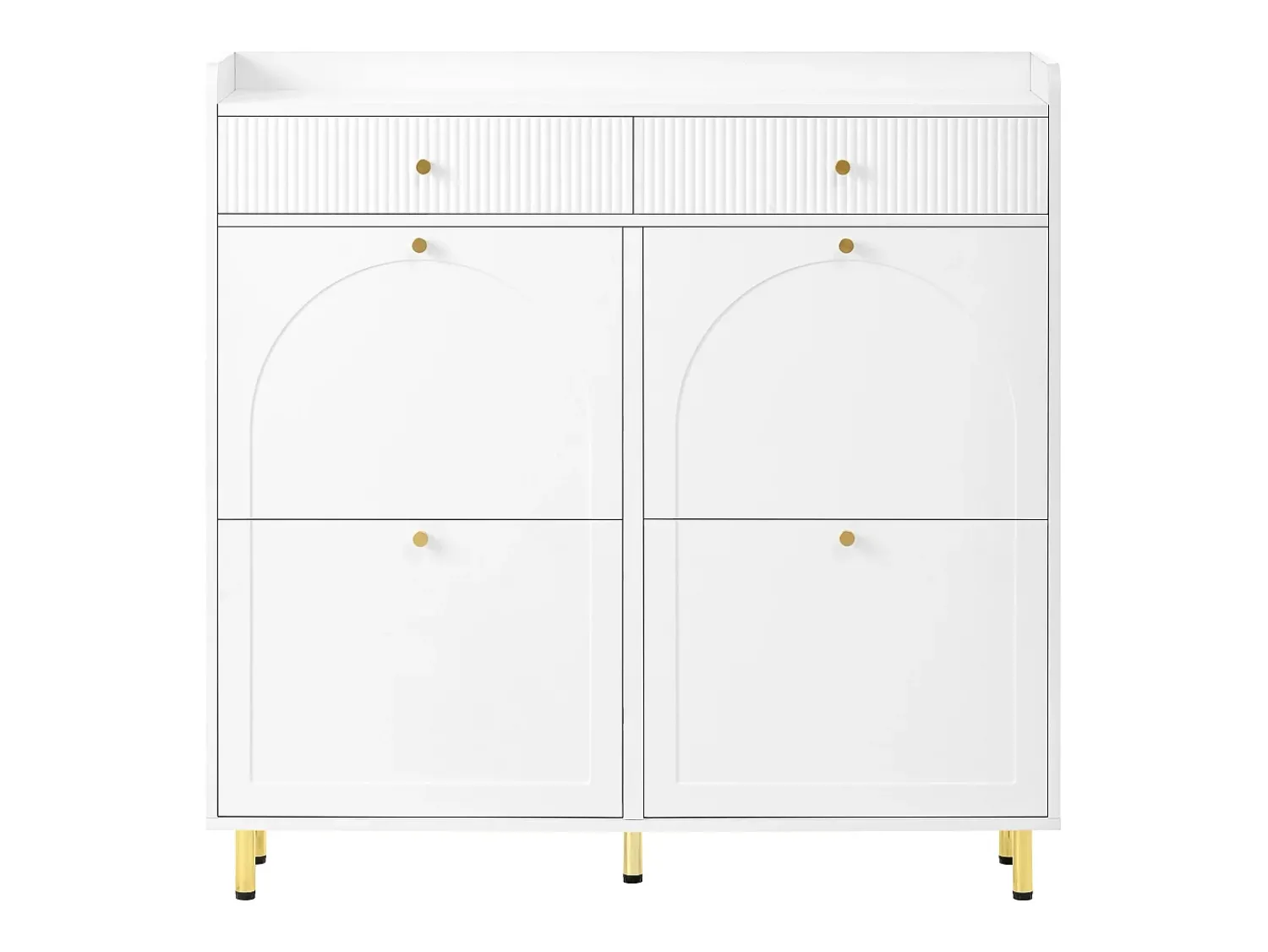 Móvel De Arrumação|Sapateira*ModernLuxe Móvel para sapatos 106.5x25x105.5cm - con 4 portas basculantes e 2 gavetas - Branco