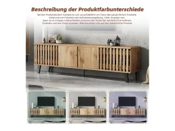 Móvel De Tv|Merax Móvel para TV - 180 x 40 x 55 cm - com 4 portas - para TVs de 70 polegadas - aglomerado - natural Natural claro