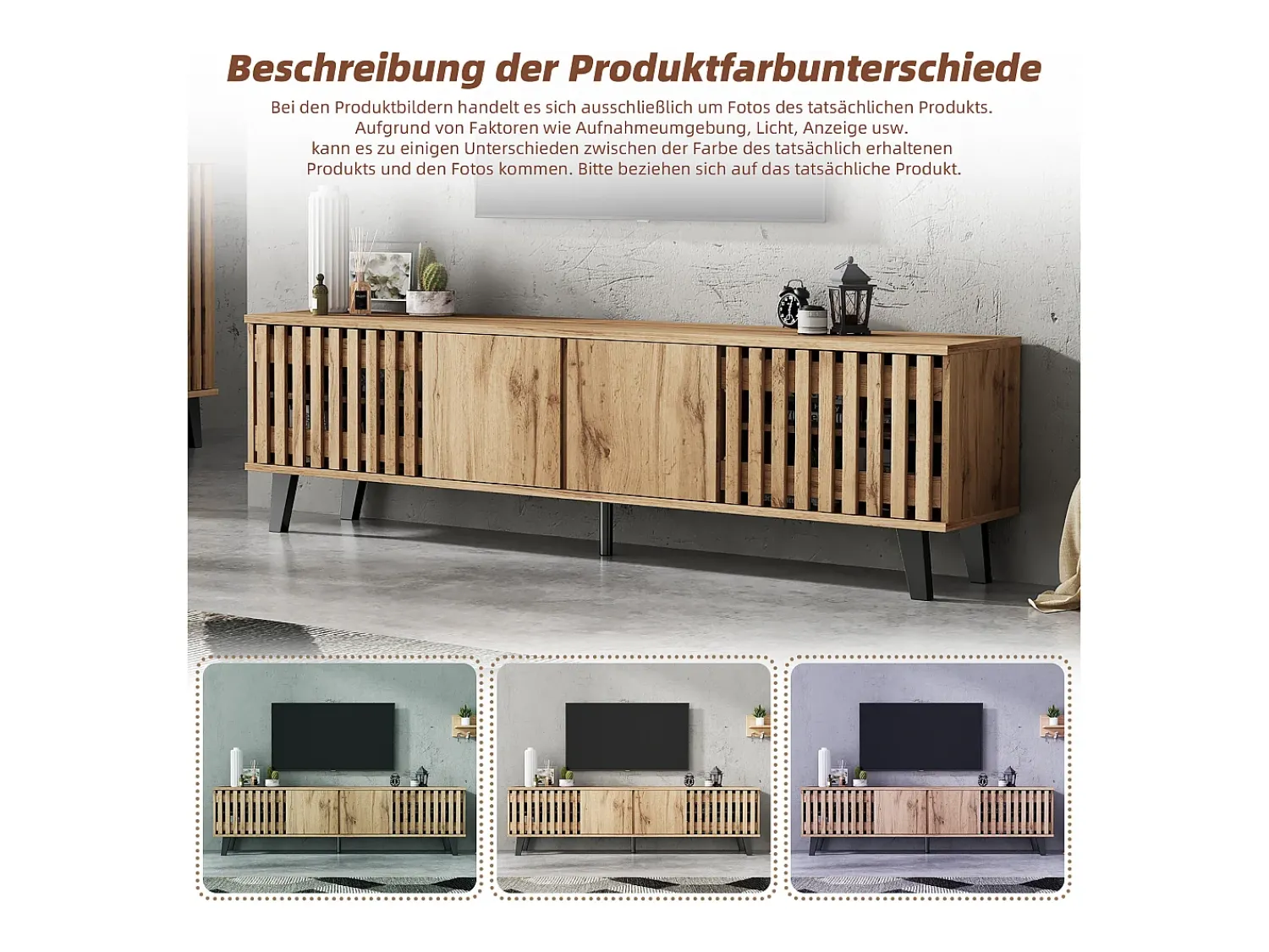 Móvel De Tv|Merax Móvel para TV - 180 x 40 x 55 cm - com 4 portas - para TVs de 70 polegadas - aglomerado - natural Natural claro