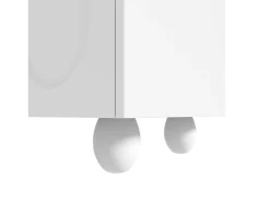 Móvel De Tv*ModernLuxe Móvel para TV 180×40×42 cm - 2 gavetas e 4 portas - pés em madeira maciça - painel de partículas - Branco
