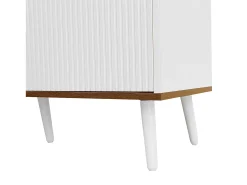 Móvel De Tv|ModernLuxe Móvel para TV 160×39×49,5 cm - 3 portas - Acabamento madeirado - MDF + Painel de partículas - Branco + Natural Natural claro / Branco