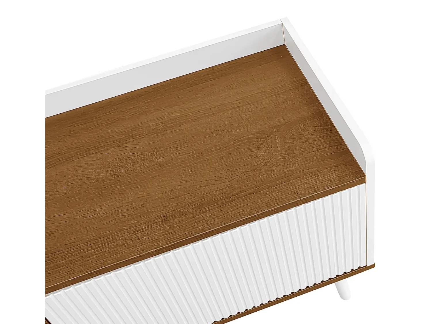 Móvel De Tv|ModernLuxe Móvel para TV 160×39×49,5 cm - 3 portas - Acabamento madeirado - MDF + Painel de partículas - Branco + Natural Natural claro / Branco