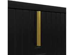 Móvel De Tv|ModernLuxe Móvel para TV 160×38×44,5 cm - 4 portas - Puxadores e pés dourados - Painel de partículas - Preto