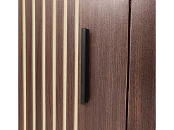 Online DripeX Móvel para TV 200 cm - com LED e porta de vidro - MDF e painel de partículas - Natural Natural escuro