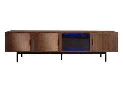 Online DripeX Móvel para TV 200 cm - com LED e porta de vidro - MDF e painel de partículas - Natural Natural escuro